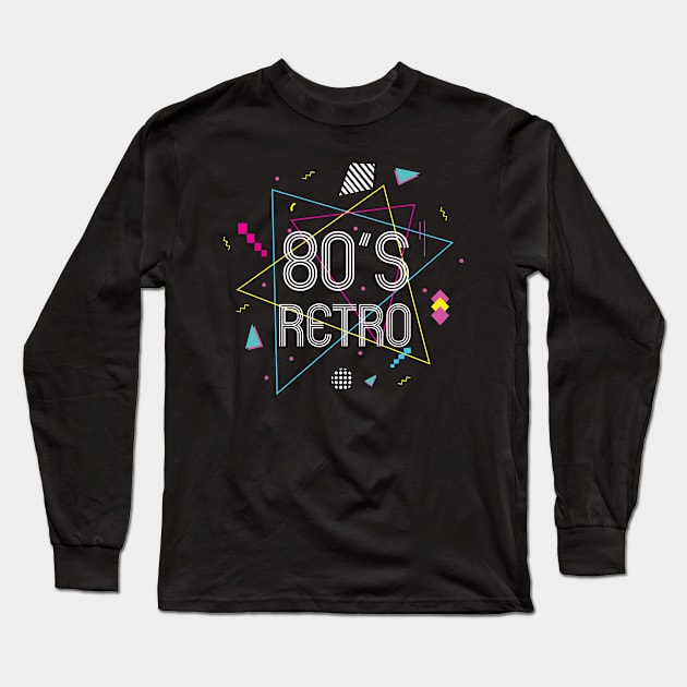 80s Retro Disco 80s Party 1980s Costume Long Sleeve T-Shirt by wbdesignz